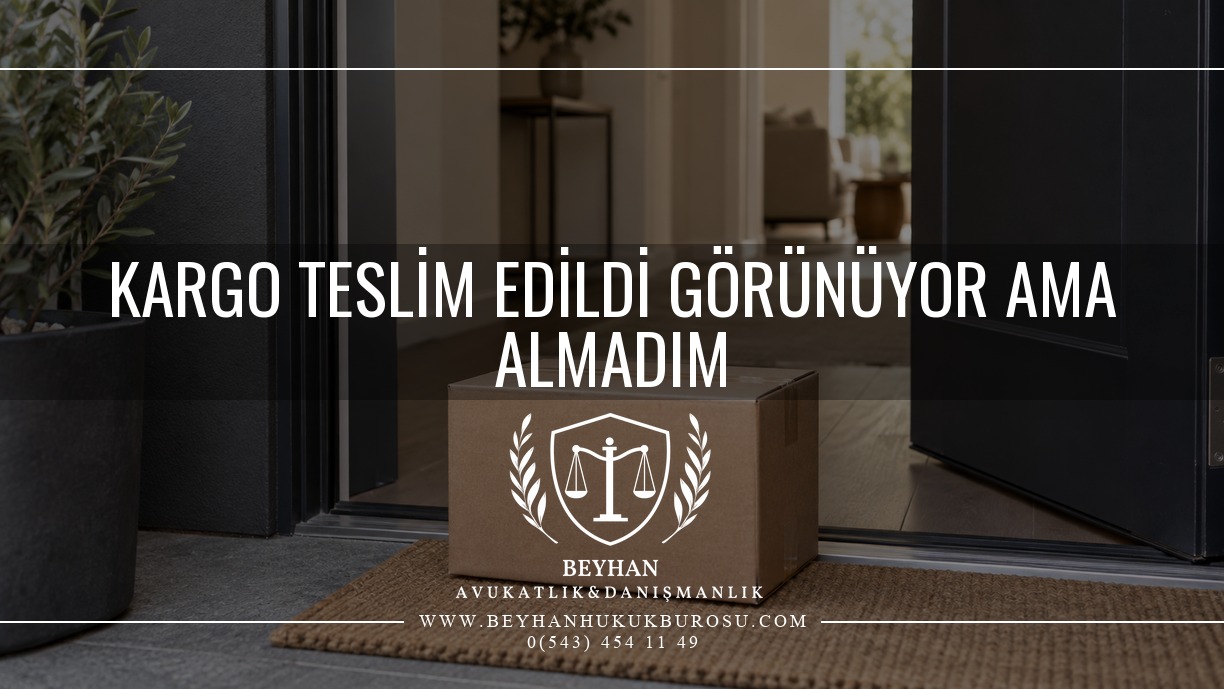 Kargo Teslim Edildi Görünüyor Ama Almadım: Ne Yapmalı? 2026 Kargo teslim edildi görünüyor ama almadım başlıklı rehberin kapağında kapı önündeki kargo paketi.