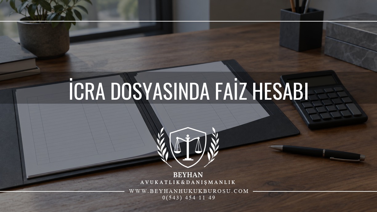 İşlemiş faiz denetimi konulu kapakta hesap makinesi ve belge dosyası.