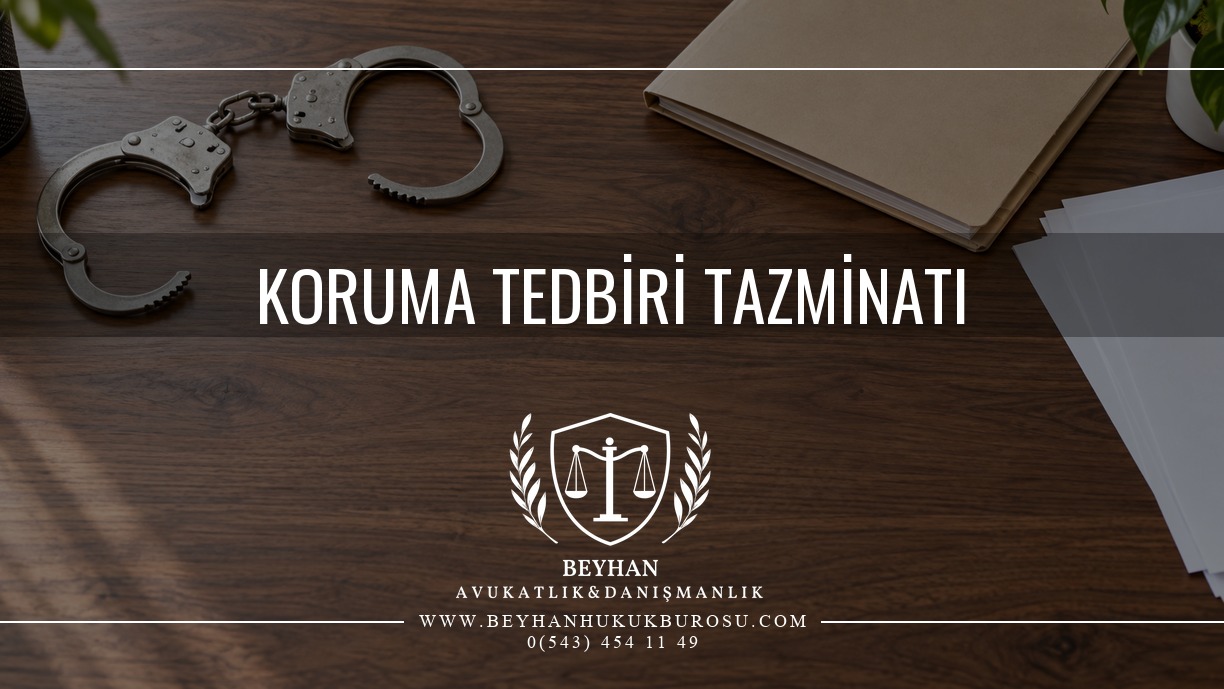 Koruma tedbiri tazminatı başlığı altında açık kelepçe ve dosya bulunan masa