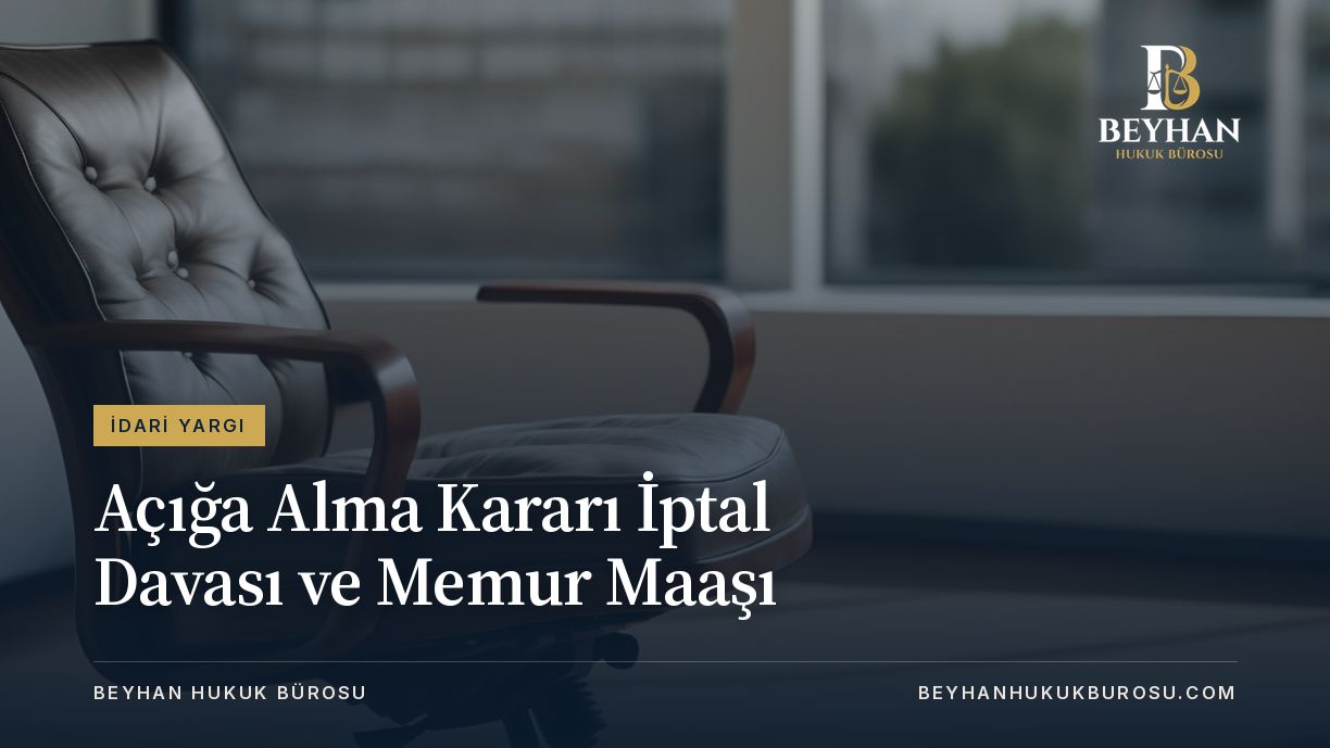 Açığa alma kararı iptal davası konusunu temsil eden, pencere önünde boş bir makam koltuğu