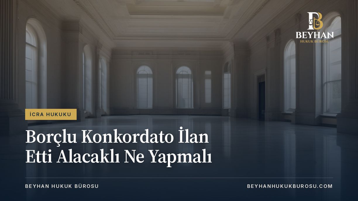 Borçlu konkordato ilan etti alacaklı ne yapmalı sorusu için mermer zeminli boş adliye salonu