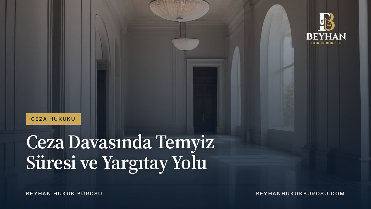 Ceza davasında temyiz süresi için mermer zeminli boş adliye koridoru