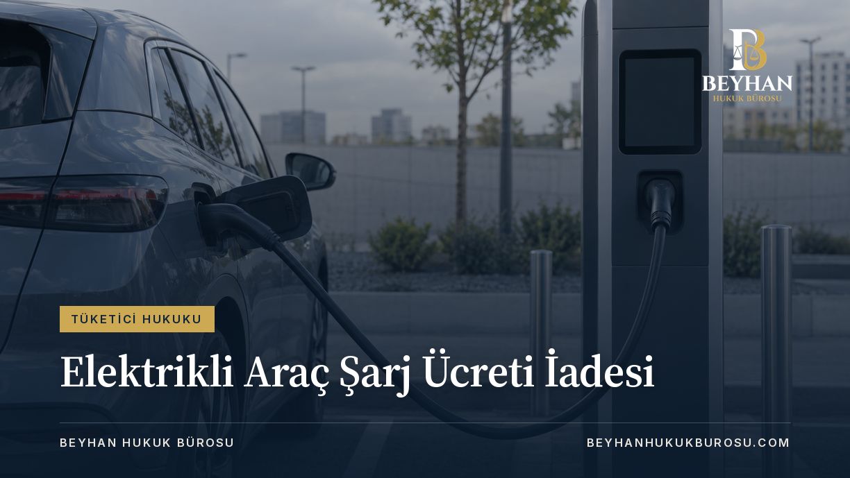 Şarj ücreti iadesi konulu kapakta elektrikli aracın şarj bağlantısı ve ödeme terminali.
