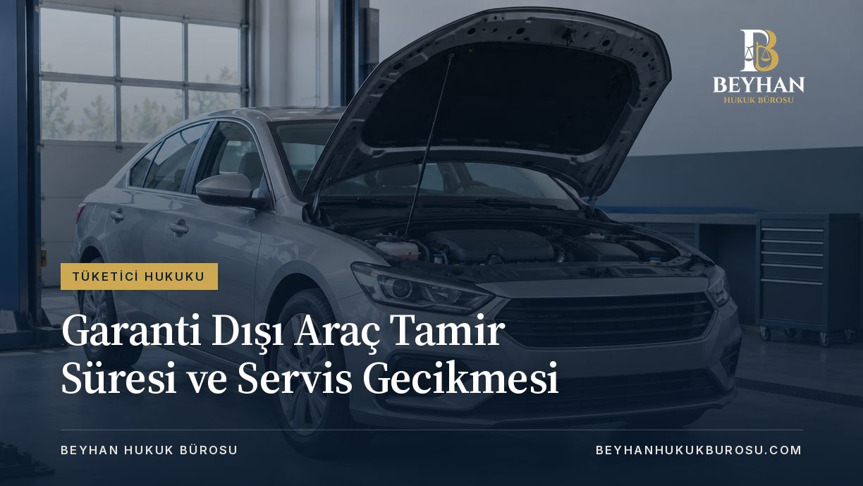 Garanti dışı araç tamir süresi konulu kapakta yetkili serviste kaputu açık bekleyen otomobil.