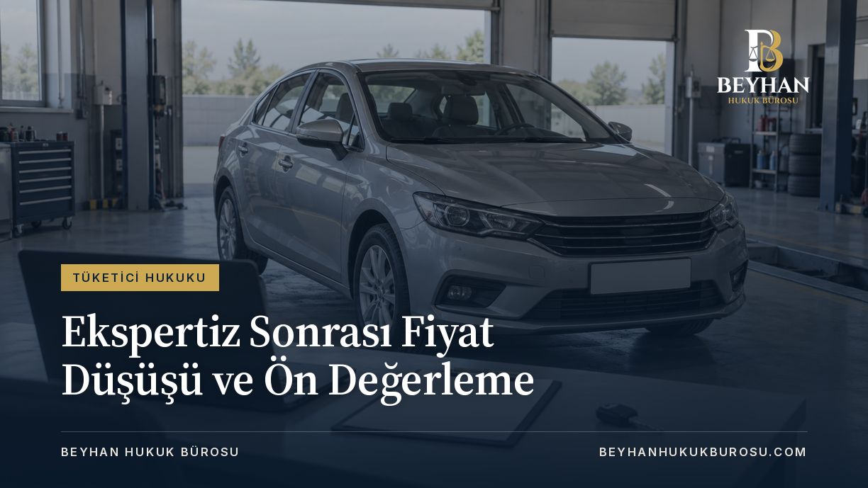 Ekspertiz sonrası fiyat düşüşü konulu kapakta araç ve kontrol masası.
