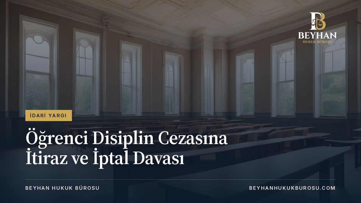 Boş üniversite dersliği ve sıralar; öğrenci disiplin cezasına itiraz rehberi için kapak görseli